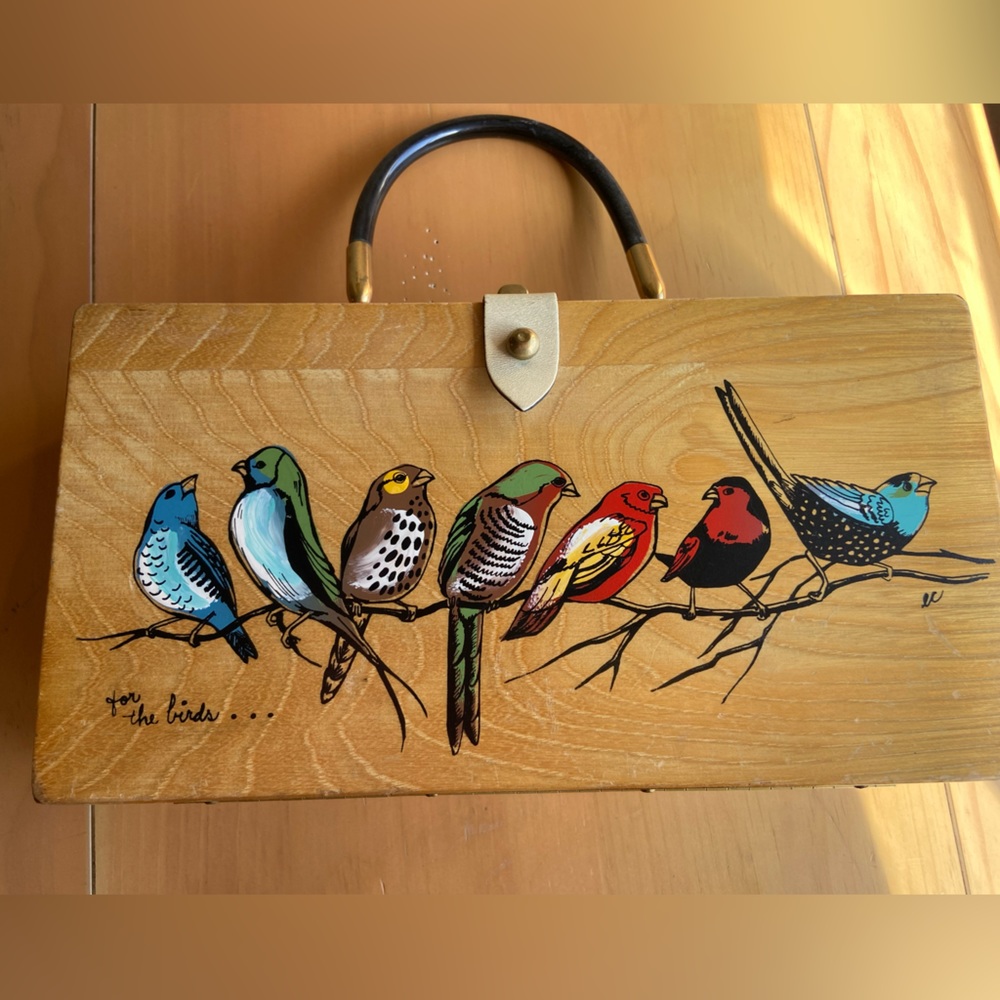 Vintage Enid Collins Wood Box For the Birds Purse Original
